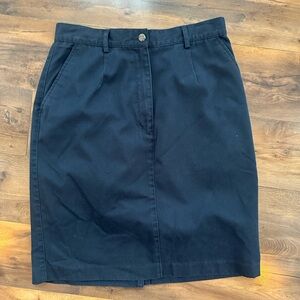 Vintage L.L. Bean Navy Pencil Skirt Classic Preppy Workwear Size 10